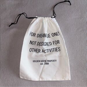 Golden Goose White dust Bag with Black Text